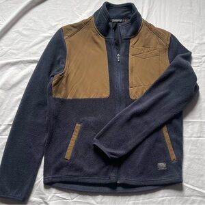 Toad&Co Men's Blue/Gray and Brown 1/4 Zip Up Sweater